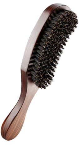 Bartbürste Haar und Bartpflege Borsten, mit Holzgriff, für Männer | Kompakte Herren Bürste, Haarformung und Schmutzentfernung, Kaffeefarbenes Holz, Salon und Haarschnitt