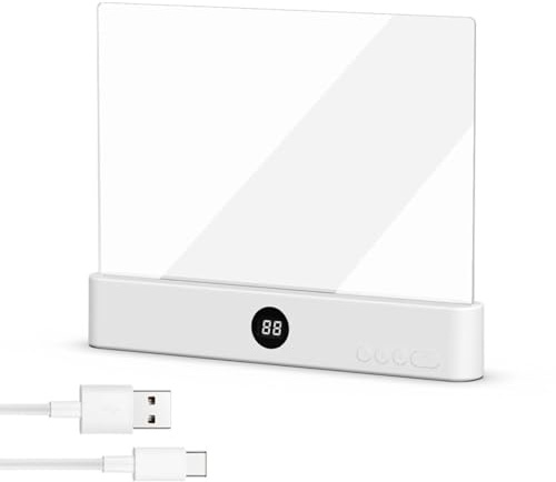 Recitem Smart LED Book Light,USB Aufladbar LED Buchlampe mit 3 Farben & Timer,Tragbare Leselampe Buch Flaches Buchlicht, Augenschutz Leselicht Buch Buchseite Licht für Nachtlesen ins Bett (Weiß)