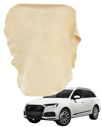 WUNZILO Peau de Chamois Voiture, 70 x 40cm Absorbant Chamois Chiffons de Nettoyage Doux Non Pelucheux Peau de Chamois, Irrégulier Peau de Chamois sans Rayures pour Nettoyer Voitures, Meubles, Lampes
