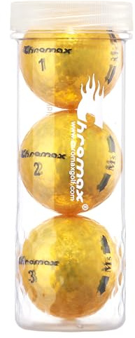 Chromax Metallic M5 farbige Golfbälle, 3 Stück