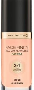 Max Factor Facefinity All Day Flawless 3 in 1 Foundation in Porcelain 30 – Primer, Concealer & Foundation in einem – Für ein perfekt mattiertes Finish – 1 x 30 ml
