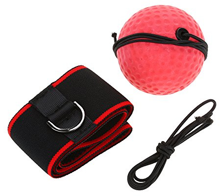 Boxing Head Ball, Punch Speed ​​Headband Ball Rubber Focus Punching Ball with Headband, Sträng (svart huvudband)
