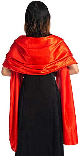 ACVIP Damen Elegante Stola Schal einfarbig Umschlagtücher für Abendkleider Brautkleid Hochzeitskleider(Rot, L:240 * 70cm)