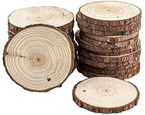 Ideen mit Herz Deko-Baumscheiben | 0,6 cm stark | Holzscheiben | runde Holzplatten (Ø8cm bis Ø9cm | 25 Stück)