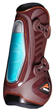 EQUICK Gamasche eShock Klettverschluss Fluffy Fell No Kill Kunstfell, Größe L, Farbe Braun