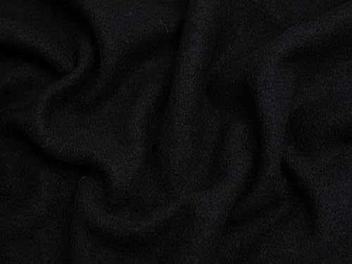 Gekochter Wollstoff, Schwarz, Meterware