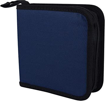 Bolsa de Soporte de Disco Protable Oxford Cloth 40 Disco CD Soporte de DVD Almacenamiento de DJ Estuche con Cremallera Bolsa organizadora