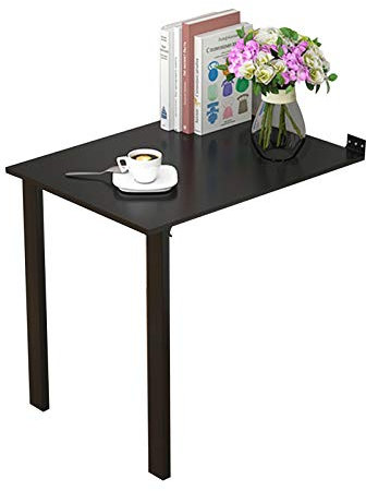 AMDHZ Tavolo Pieghevole a Muro, Scrivania Pieghevole a Muro, Salvaspazio Bifunzionale per Cucina, Tavolo da Bar, Nero, 183 cm x 91 cm x 76 cm