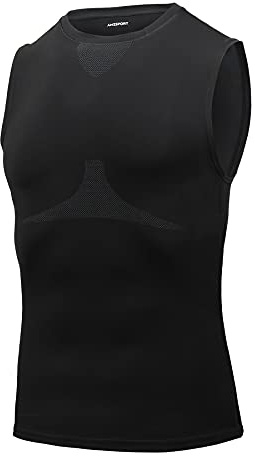 AMZSPORT Herren Kompressionsshirt Sports Tank Top Ärmelloses Funktionsshirt Laufshirt