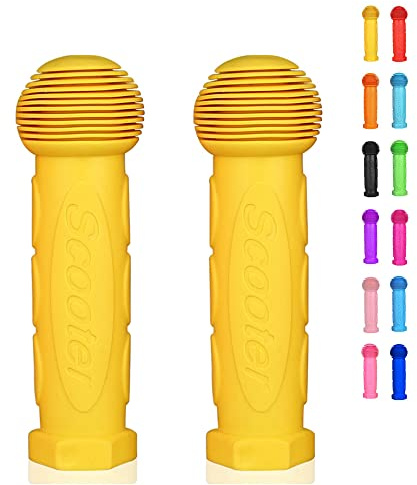 OTFAITP Scooter Grip Handlebar 1 Pair Bicycle Grip Fit for 2-3-4 Wheels Kid Kick Scooters, Children Bike, Rocking Car, Push Cart (Yellow)
