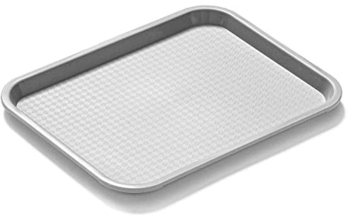 Forgast Bandeja Plastico Gris 40x30 cm - Bandejas para Servir Comida | Platos de plástico duro para hostelería y hogar. Apilables, resistentes, fáciles de limpiar y aptas para lavavajillas.