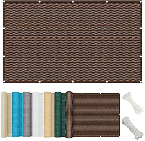 YUANZHI Balkon Sichtschutz Balkonbespannung 85 x 700 cm HDPE 185g/m², UV-Schutz Balkonverkleidung Balkonabdeckung mit Kabelbindern für Balkongeländer Garten, Braun