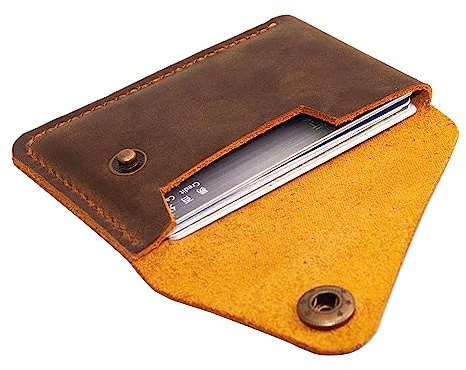 Turbosnail Leather Card Holder, Credit Card Wallet, Front Pocket Wallet, Slim Wallet, Cardholder Wallet, Credit Card Holder, Minimalist Wallet, Fathers Day Gift (Brown)