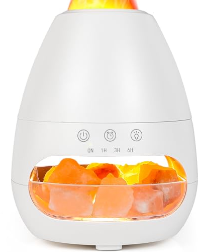 Aroma Diffuser, Glovios 200ML Luftbefeuchter Flamme, Diffuser Ätherische Öle mit Timing-Funktion, Duftlampe für Zuhause Büro Raumduft Yoga, Wasserlose Abschaltautomatik/Geräuscharmer (Weiß)