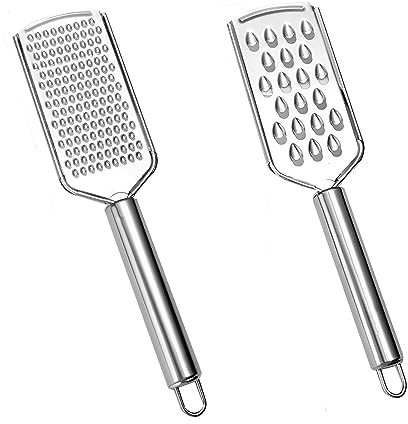 2Pcs Cheese Grater, Mini Cheese Grater, Grater, Graters for Kitchen, Carrot Grater, Graters for Kitchen with Handle and Hanging Hole, for Chocolate, Vegetables, Fruits, Cheese, Ginger and Garlic