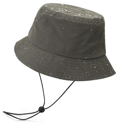TAGVO Gorro Pescador Impermeable para Mujer Gorro Lluvia Plegable Sombrero Pescador Transpirable al Aire Libre Sombrero de Sol con Protección UV Bucket Hat Unisexo 56-64CM