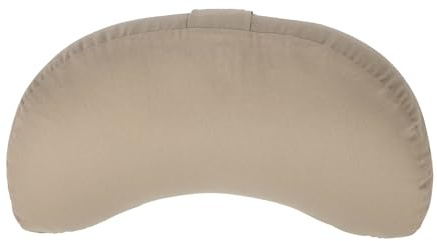 Bodhi Yogi Moon Eco Coussin de méditation en forme de croissant de lune - Housse 100 % coton bio - En forme de croissant de lune - Avec garnissage en sarrasin - Pour yoga et méditation - Taupe clair