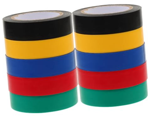 ULTECHNOVO 10 Rollen Isolierband Farbiges Isolierband Kabelband mit Starkem Klebstoff