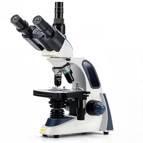 SWIFT SW380T Trinocular Compound Lab Microscope, 40x-2500x, Siedentopf Head, Wide-Field 10x and 25x Eyepieces, Mechanical Stage, Ultra-Precise Focus, UK Plug