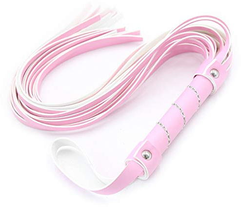 Yikoly Peitsche sex sm Leder lange mit Strass Bling Flogger sex sm Spanking SM Erotic Bondage Fetisch Gerte paddle Sex Spielzeug für Paare-63.5 CM (Pink)