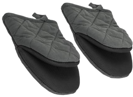 IMIKEYA Oven Gloves Heat-resistant Microwave Gloves Cooking Protective Gray Mini Pair for Kitchen Baking and Microwave
