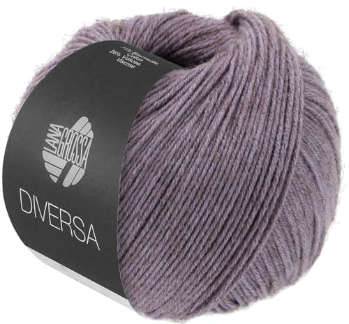 LANA GROSSA Diversa | Leichtes Baumwoll-Mischgarn mit zartem Melange-Effekt | Handstrickgarn aus 74% Baumwolle & 26% Viskose | 50g Wolle zum Stricken & Häkeln | 210m Garn FB 24