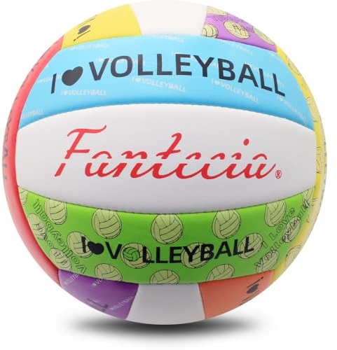 Fantecia Size 5 Volleyball with Pump, Waterproof Solf Beach Volleyball for Indoor Outdoor Match Games