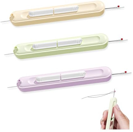 GIDWRIY 3 Pièces Enfile Aiguille et Découseur 2 en 1,Decoud Vite et Enfile Aiguille Couture Main,Needle Threader Tool,Enfile Aiguille pour Broderie,Passe Fil Aiguille Couture Machine A Coudre pour DIY