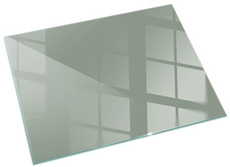Placa Base de Cristal para Chimenea 60x40 cm Moderno Sostenible Fácil Limpieza Placa de Seguridad Montaje sin Taladrar Bordes Pulidos - Color Gris Verdoso