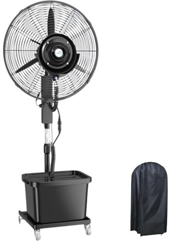 Ventilatore Con Nebulizzatore Sollevabile Raffrescatore D'aria Ventilatore Da Esterno Ventilatori A Piantana Fan Con Serbatoio E Ruote(750mm)
