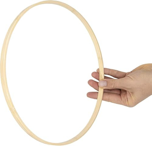 EkoDeko Bambus Ringe 40 cm – 3er Pack – Kranzringe aus Holz für Bastelideen, Dekoration & Makramee – Bambus glatt & stabil