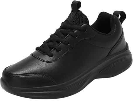 Scarpe da ginnastica da uomo nere, da corsa, invernali, in pelle, impermeabili, antiscivolo, per il tempo libero, leggere, da jogging
