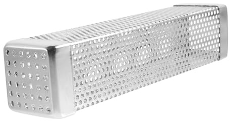 ROMISBABA Caja Ahumador para Barbacoa de Acero Inoxidable Caja para Ahumar con Ranuras para Chips de Madera Resistente Altas Temperaturas para Parrillas y Barbacoas al Aire