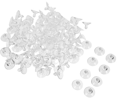 Uonlytech 100 Ventose per Tavoli in Vetro 19 MM Trasparenti Protezione Antiurto Ganci a Ventosa Riutilizzabili per Finestre e Decorazioni su Superfici Lisce per Uso Domestico e