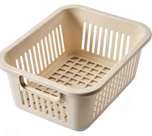 Plastlådor för förvaring på skrivbordet, Kylskåpslåda Justerbar Utdragbar Hängande Förvaringslåda Flerfärgad(Beige)