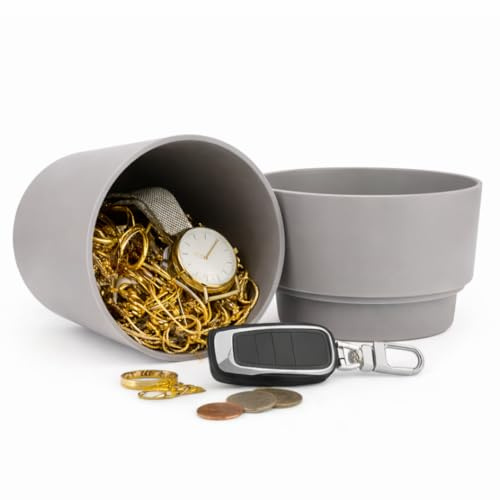 Macetero para ocultar objetos y dinero, Caja fuerte camufladas en maceta decorativa, caja seguridad oculta con compartimento secreto, caja escondite ideal para llaves y objetos de valor