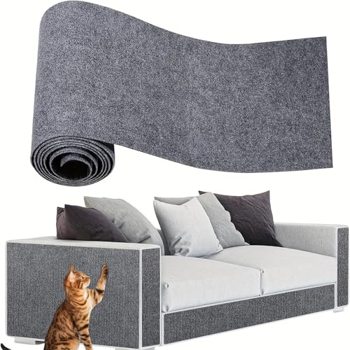 Tappetino Tiragraffi Divano Adesivo per Gatti, 100 * 30 cm Protezione Divano Graffi Gatto, DIY Tiragraffi Divano per Gatti, Riutilizzabile e Tagliabile, Ideale per Divani, Mobili e Pareti