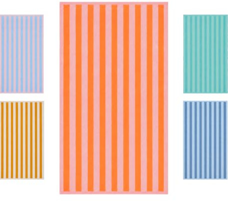 jilda-tex Strandtuch Stripe 90x180 cm Badetuch Strandlaken 100% Baumwolle