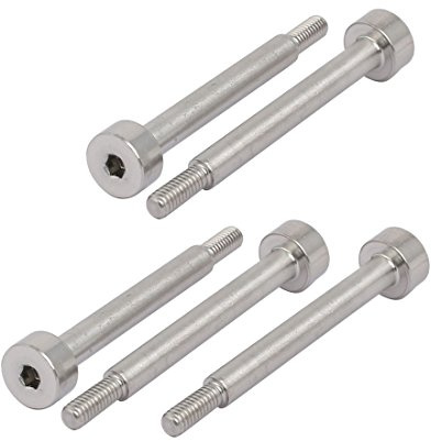 uxcell 5pcs 304 Stainless Steel Hex Socket Shoulder Bolt 5mm Shoulder Dia 40mm Shoulder Length M4 Thread