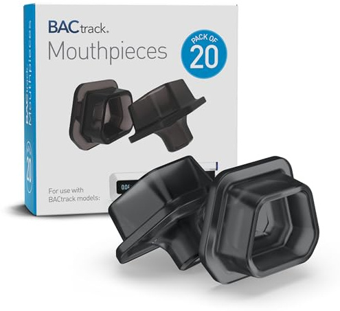 BACtrack C6 & C8 Breathalyser Mouthpieces | 20ct | Individually Wrapped | Food-Grade | BAC Alcohol Tester Replacement Tips