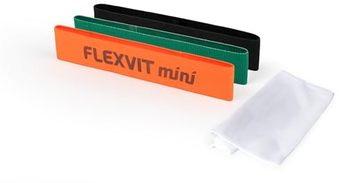 FLEXVIT Mini - Widerstandsbänder für Fitness, Therapie, Sport & Krafttraining | Hautfreundliche, reißfeste & waschbare Fitnessbänder | Trainingsband in 6 Widerstandsstufen | Made in Germany