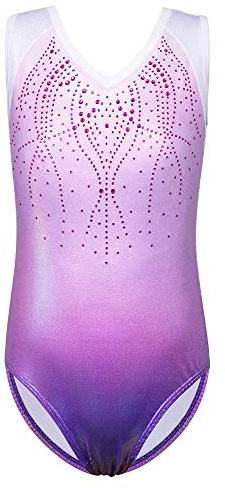 ZNYUNE Kinder Mädchen Gymnastik Trikot Gymnastikanzug ärmellos Klassisch 182 Purple 8A