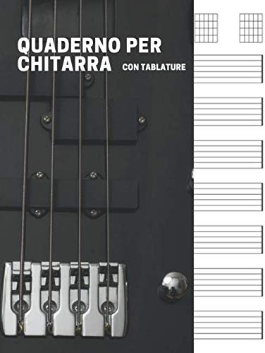 Quaderno per chitarra con tablature: 7 Tablature per pagina, 6 Griglie Per Accordi per pagina. Ideale per musicisti ,studenti o insegnanti di musica ... A4, copertina copertina personalizzata).