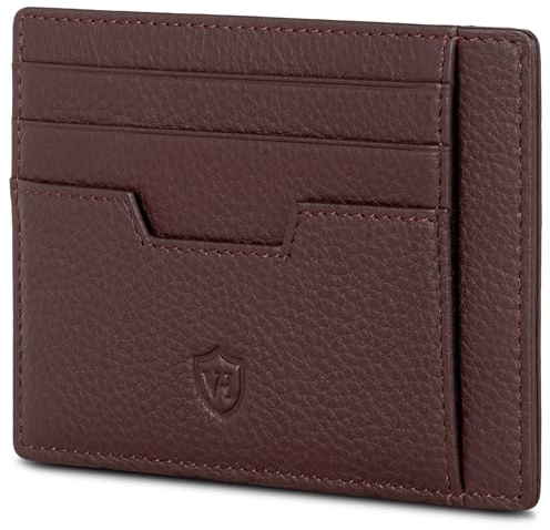 VON HEESEN Echtleder RFID Kartenetui aus Nappa-Leder - 9 Fächer - Querformat Kreditkartenetui für Damen & Herren (Braun)