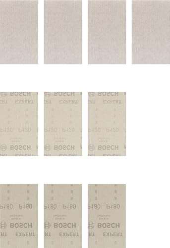 Bosch EXPERT M480 Schleifnetz Set, 80x133mm, K80-180, 10-tlg. | für Farbe auf Holz, Hartholz, Ø 80x133 mm, Körnung 4x 80, 3x 120, 3x 180, Professional Zubehör Schwingschleifer