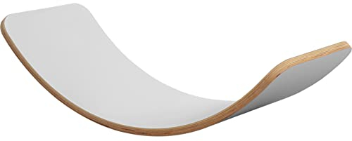 Balance Board Kinder aus Holz I Balancierbrett bis zu 250 KG Traglast I Wackelbrett oder Wippe für Kinder und Erwachsene I Kinder-Holzspielzeug ab 3 Jahren (Weiß)