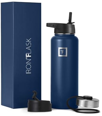 Edelstahl Trinkflasche mit Strohhalm - 650/950/1200/1800 ml - Kohlensäure Geeignet Auslaufsicher Doppelwandig Isoliert Thermosflasche BPA-Freie - Wasserflasche Sport Gym Fitness Reisen Kinder
