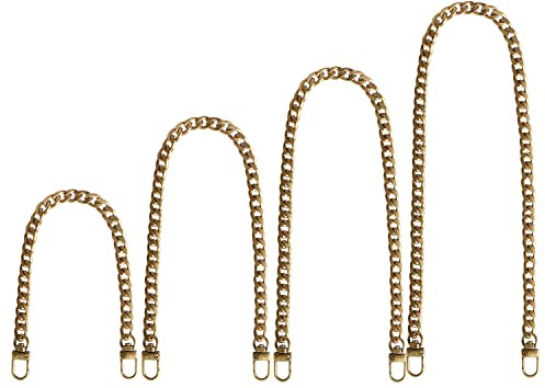 Fickkedja, 4 stycken väskkedjor, metallkedja bärrem guldkedja för väska, platta kedjeremmar, handväska handväska, plånbok, clutch-aftonväska (brons)