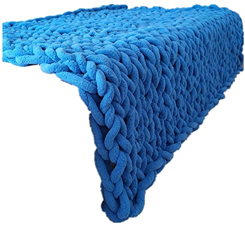 MHUQIA Grobstrick Wolldecke 200x200cm, Soft Bulky Arm Stricken, Grob Strickdecke Handgefertigt üBerwurf Decke Zuhause Sofa Wohnkultur Schlafsofa Bettdecke Geschenk