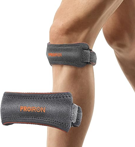 PROIRON 2 Pack Tutore Ginocchio, Fascia ginocchio, Cinturino al ginocchio per tendinite della rotula, Tutore Ginocchio Rotula Ginocchiera per Escursionismo, Calcio, Basket, Baseball, Corsa, pallavolo